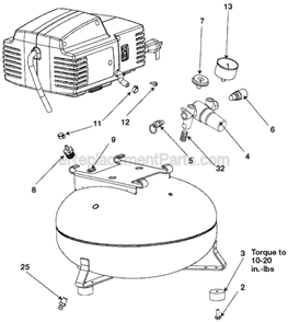 Page B Diagram and Parts List for CFBN220 Type 1 Porter Cable Compressor
